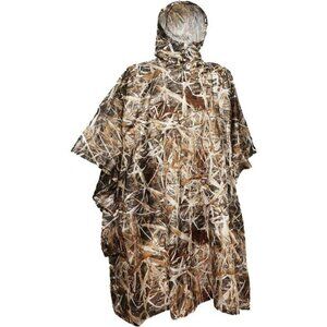 Camouflage Rain Poncho Waterproof Camo Raincoat Hunting Hiking Camping Fishing